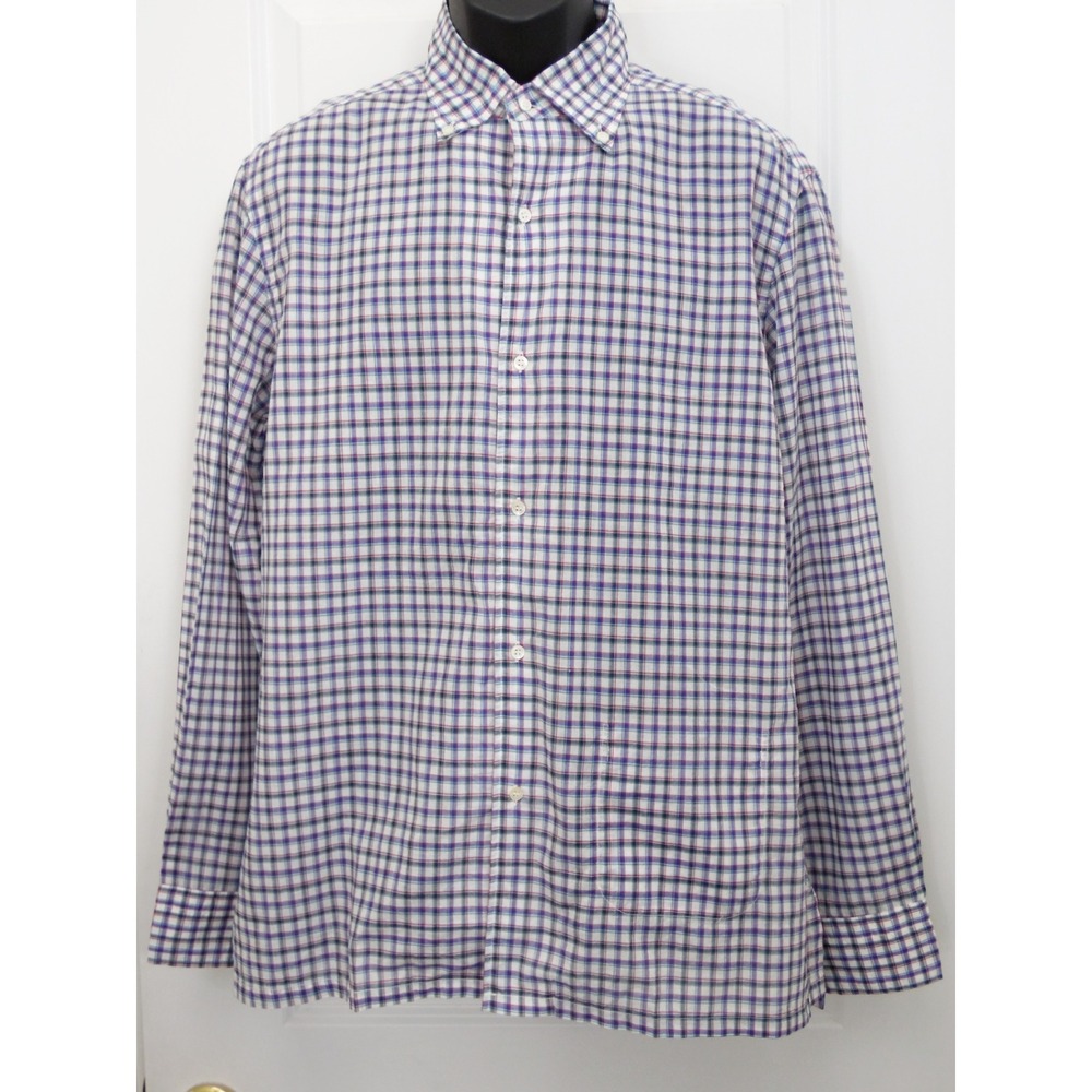 Hombre‎ Nino Mens Multicolor Long Sleeve Cotton Button Up Front Shirt Size L/XL